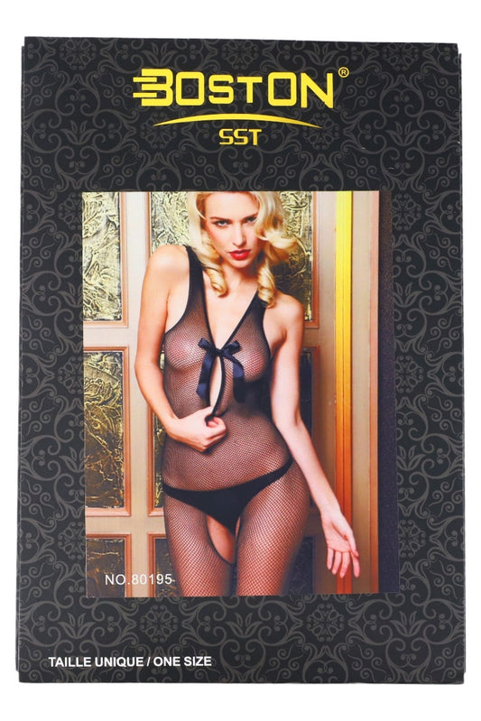 Lenjerie sexy, Bodystocking din plasa, NO80195, One Size INTL, Negru