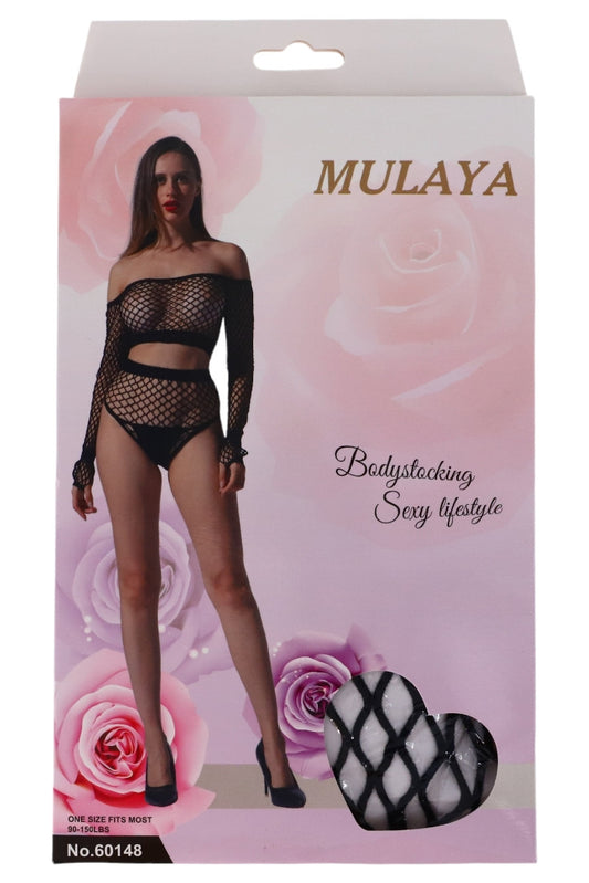 Lenjerie sexy tip plasa, 2 piese, NO60148, One Size INTL, Negru