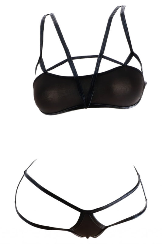 Lenjjerie sexy, Sutien si chiloti, NO1498, One Size INTL, Negru