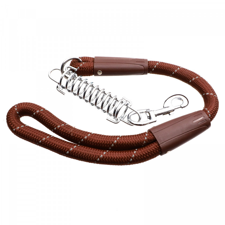 Lesa cu amortizor pentru caini de talie mare, Maro inchis, 80 cm