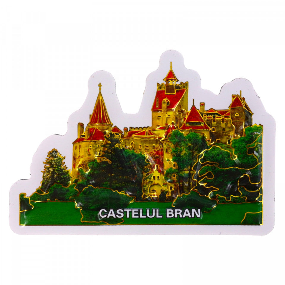 Magnet de frigider, Castelul Bran, Romania, NO57, 7 x 10 cm, Multicolor