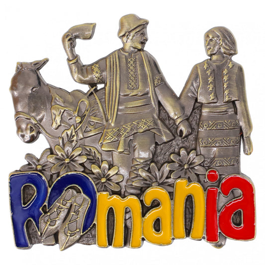 Magnet de frigider, Romania, NO339, 6 x 6.5 cm, Multicolor