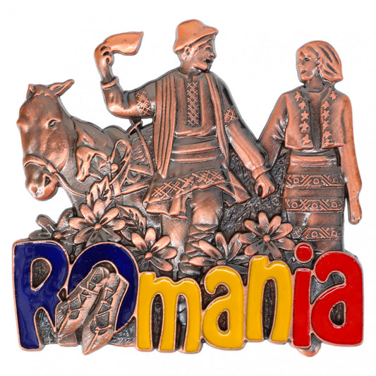 Magnet de frigider, Romania, NO369, 6 x 6.5 cm, Multicolor