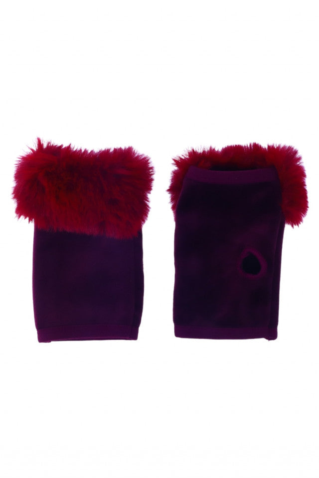 Manusi dama, fara degete, blanita, NO7656, One Size, Rosu inchis
