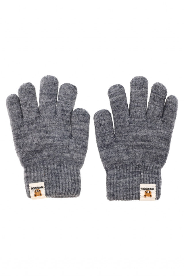 Manusi pentru copii, material dublu, NO2314, 2-3 ani, Gri
