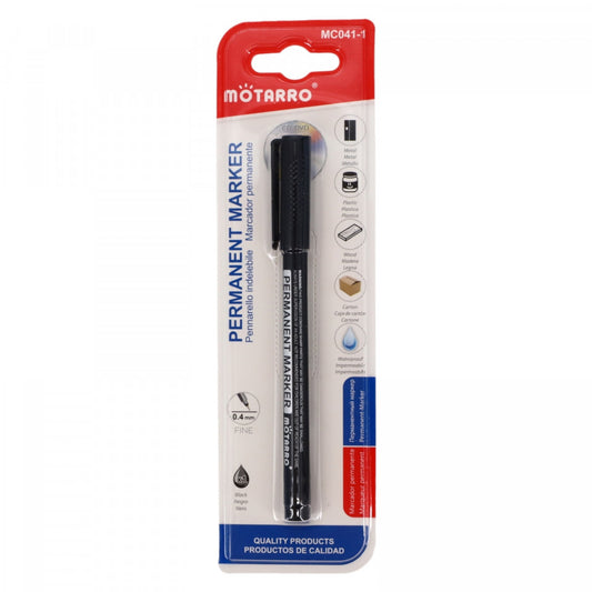 Marker permanent, ABS, 14 cm x 0.4 mm, Negru