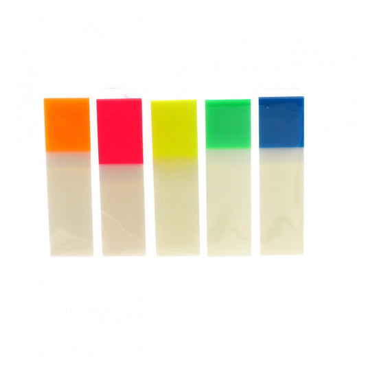 Notite / Index adeziv, 5 culori, 4.5 x 1.2 cm, 125 buc, Multicolor