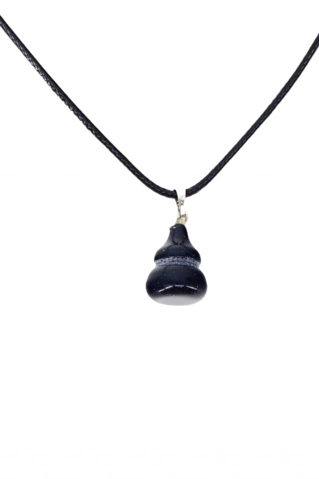 Pandantiv piatra semipretioasa cu lantisor, NO159, Onix, 1.3 x 1.8 cm, Negru