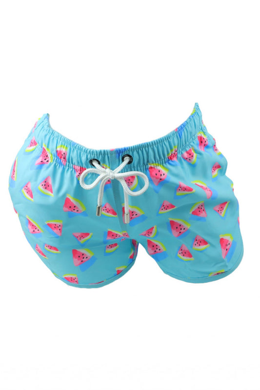 Pantaloni scurti dama, imprimeu pepene, NO2193, M, Bleu
