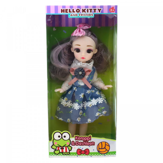 Papusa, Dashleen Hello Kitty, ochi reali, articulatii mobile, 14 cm, Multicolor