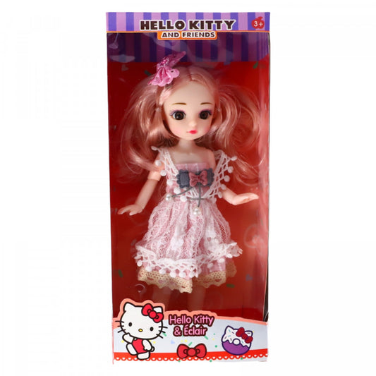 Papusa, Eclair Hello Kitty, ochi reali, articulatii mobile, 14 cm, Multicolor