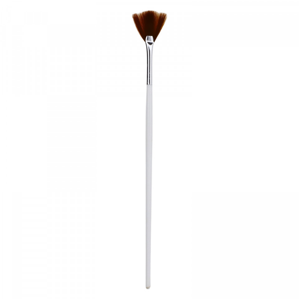 Pensula profesionala Gel Unghii, Evantai, 18.5 cm, Alb