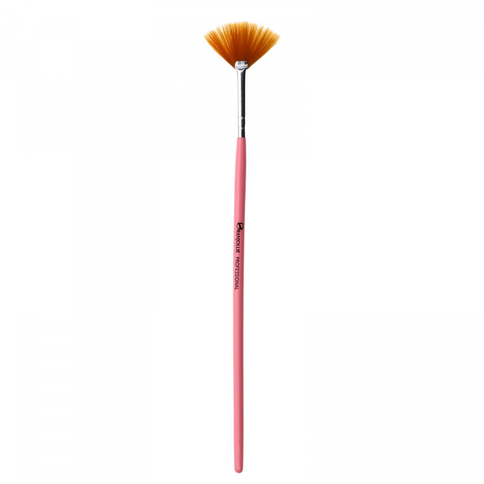 Pensula profesionala Gel Unghii, Evantai, 18.5 cm, Roz