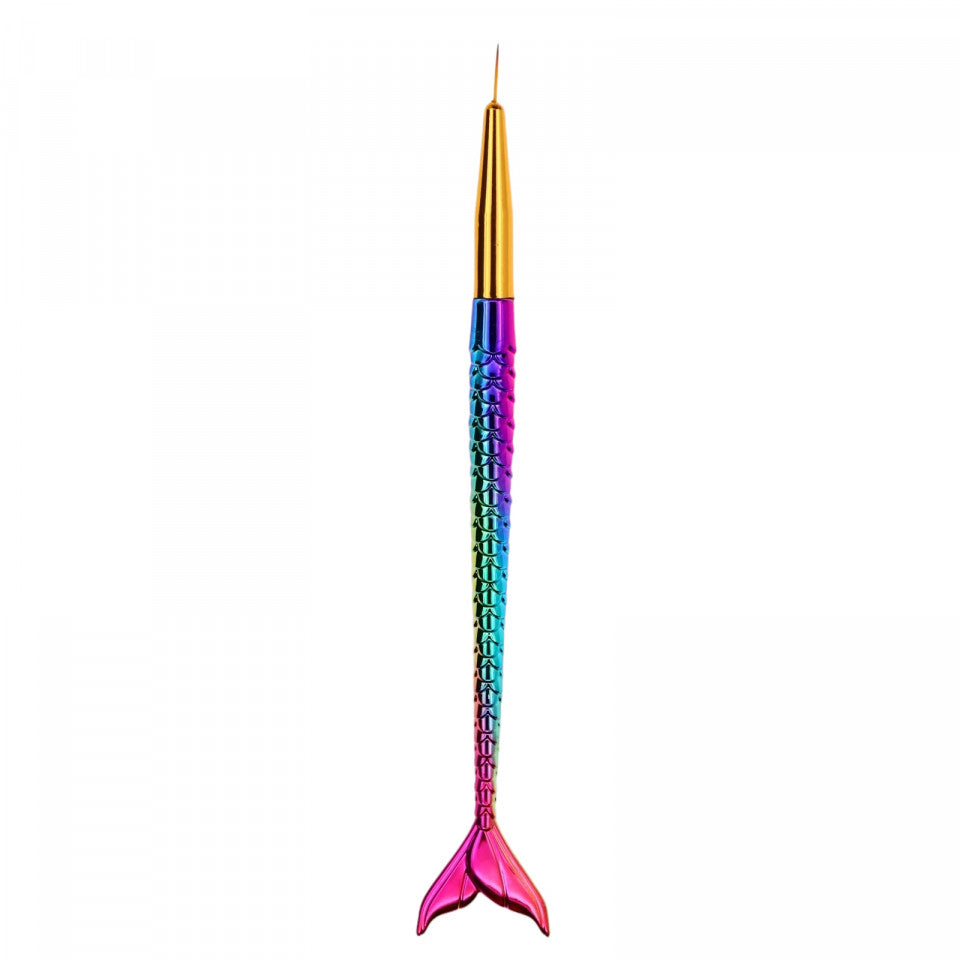 Pensula profesionala Gel Unghii, Sirena, 12 cm, Multicolor
