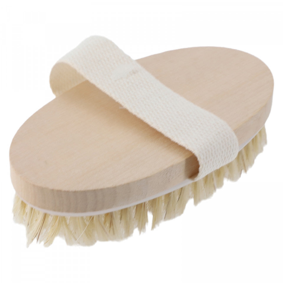 Perie de baie, Maner sustinere, Hemu, 10 cm, Maro