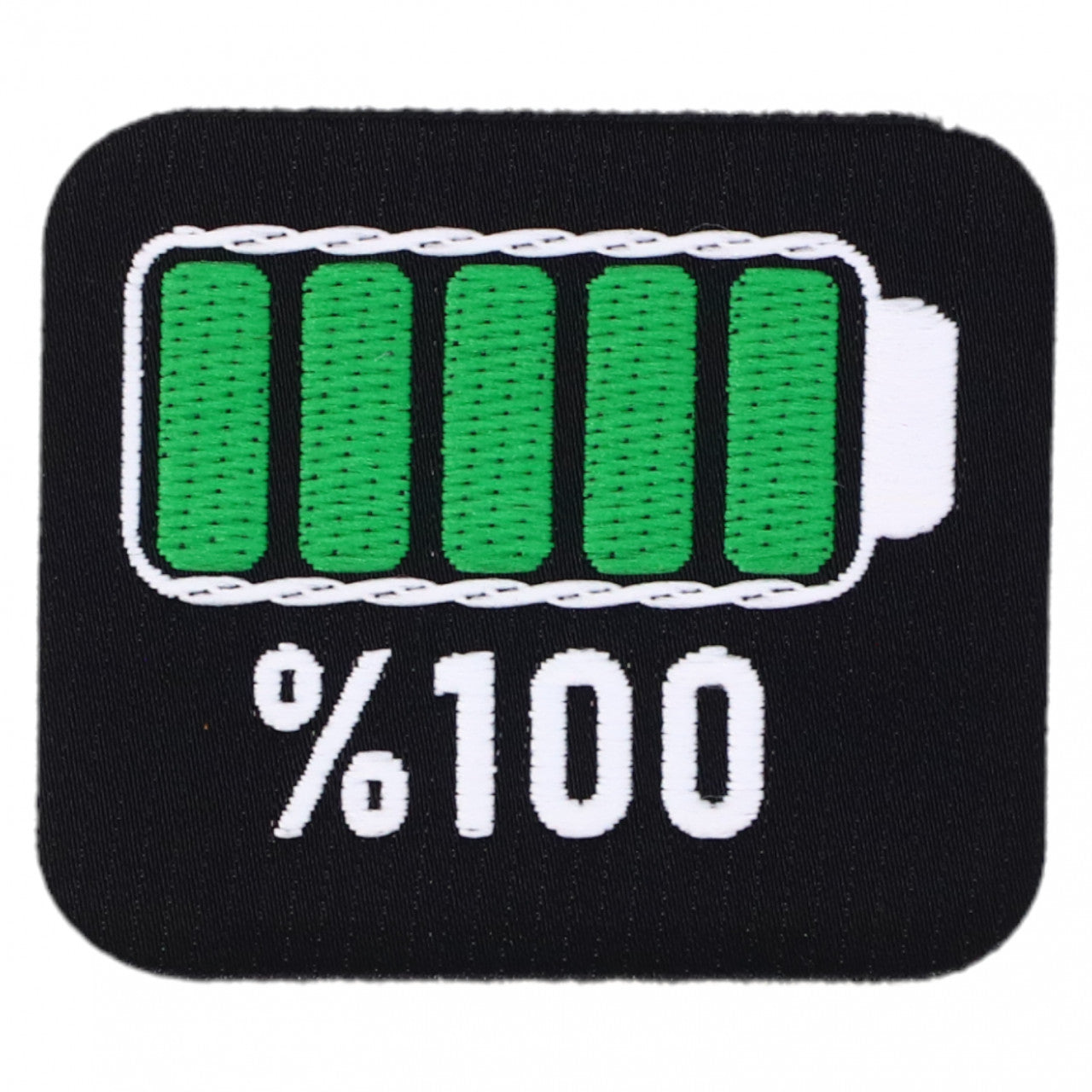 Petic textil, Patch brodat, Battery 100 %, NO1999, 4.2 x 4.8 cm, Multicolor