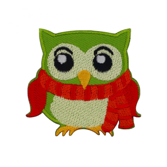 Petic textil / patch brodat, Bufnita, 5 x 5 cm, Multicolor
