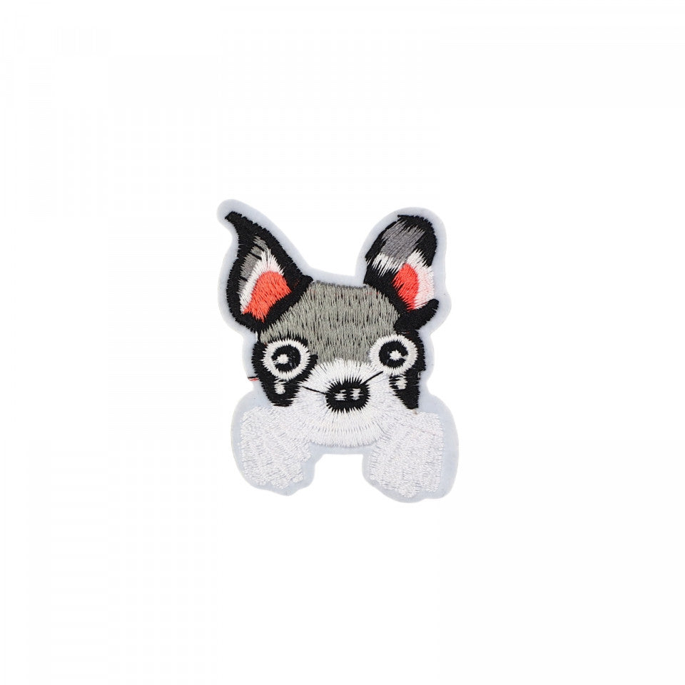 Petic textil / patch brodat, Catelus, 6 x 5 cm, Multicolor