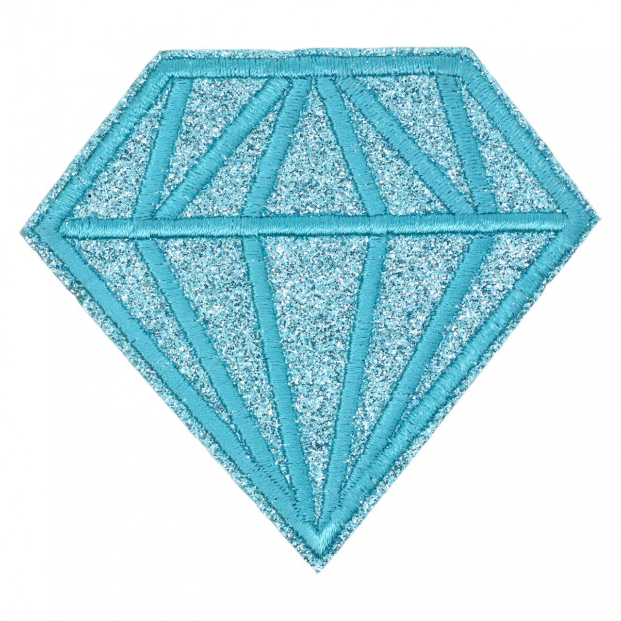 Petic textil, Patch brodat, Diamant, sclipici, NO1469, 6.7 x 7.5 cm, Bleu