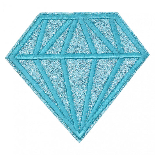 Petic textil, Patch brodat, Diamant, sclipici, NO1469, 6.7 x 7.5 cm, Bleu