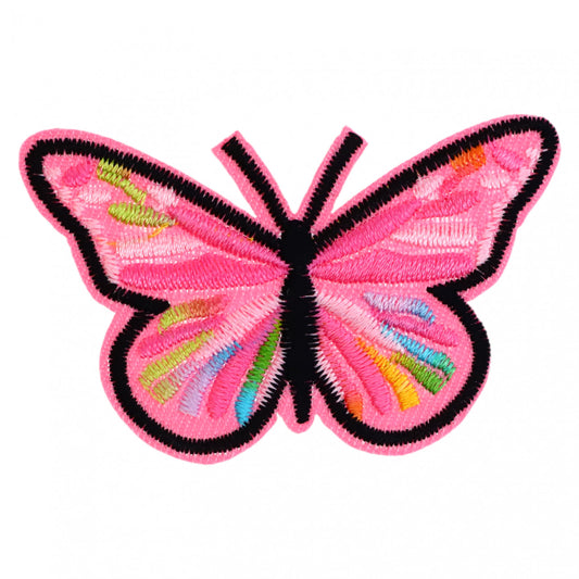 Petic textil, Patch brodat, Fluture, NO312, 4 x 6.4 cm, Multicolor