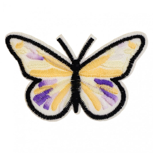 Petic textil, Patch brodat, Fluture, NO3376, 4 x 6.4 cm, Multicolor