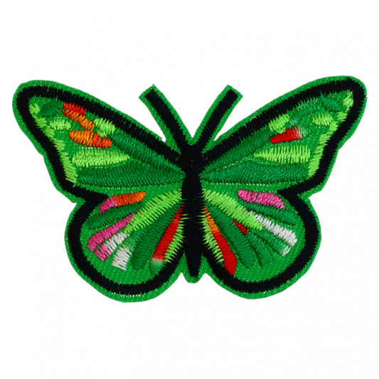 Petic textil, Patch brodat, Fluture, NO566, 4 x 6.4 cm, Multicolor