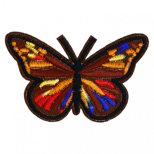Petic textil, Patch brodat, Fluture, NO849, 4 x 6.4 cm, Multicolor
