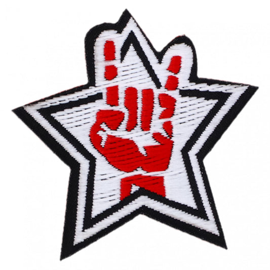 Petic textil, Patch brodat, Iron Rockstar Hand, NO972, 4.2 cm, Multicolor