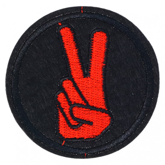 Petic textil, Patch brodat, Peace, NO7120, 6.2 cm, Multicolor