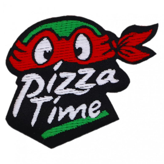 Petic textil, Patch brodat, Pizza Time, NO8681, 4 x 4.6 cm, Multicolor
