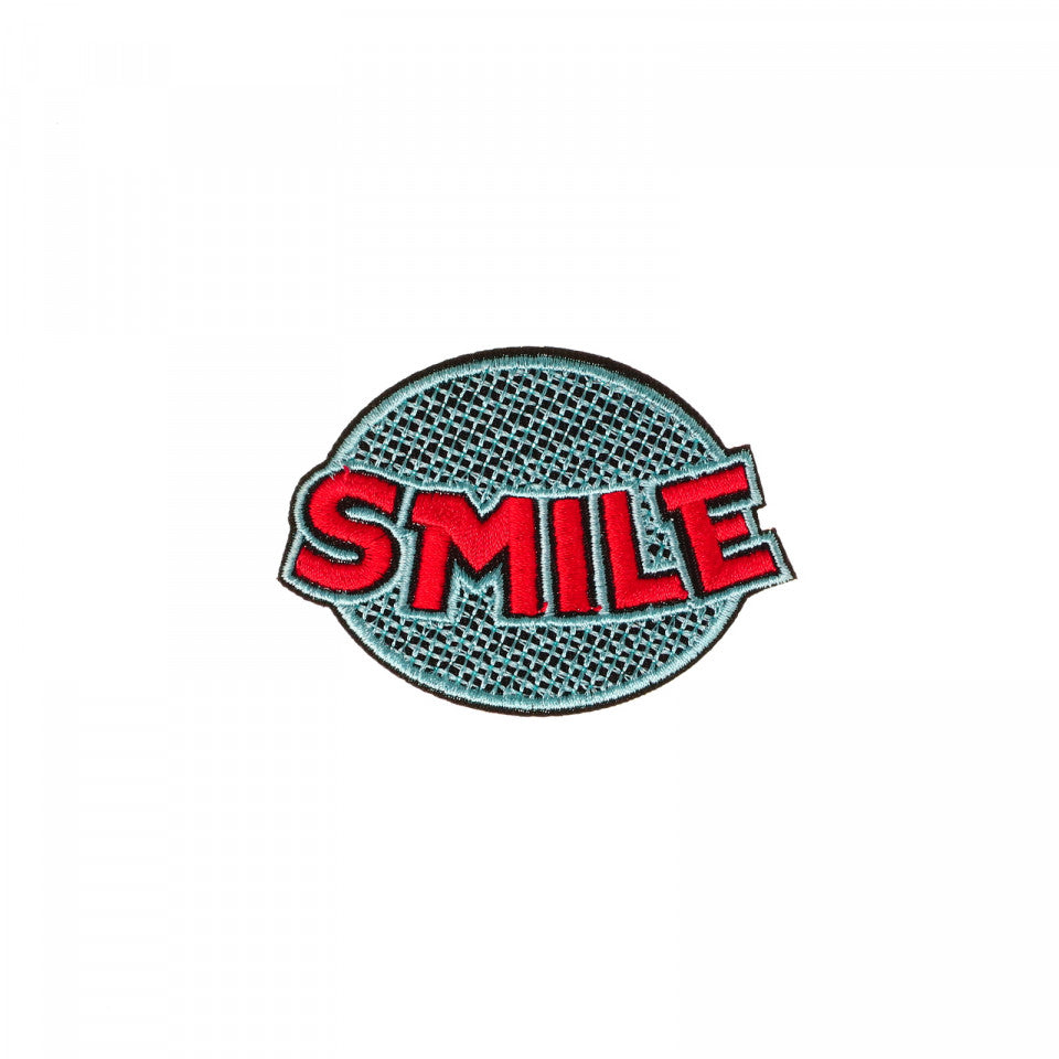 Petic textil / patch brodat, Smile, 7.3x3.3 cm, Multicolor