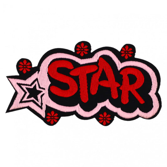 Petic textil, Patch brodat, STAR, NO8916, 4.5 x 8.3 cm, Multicolor