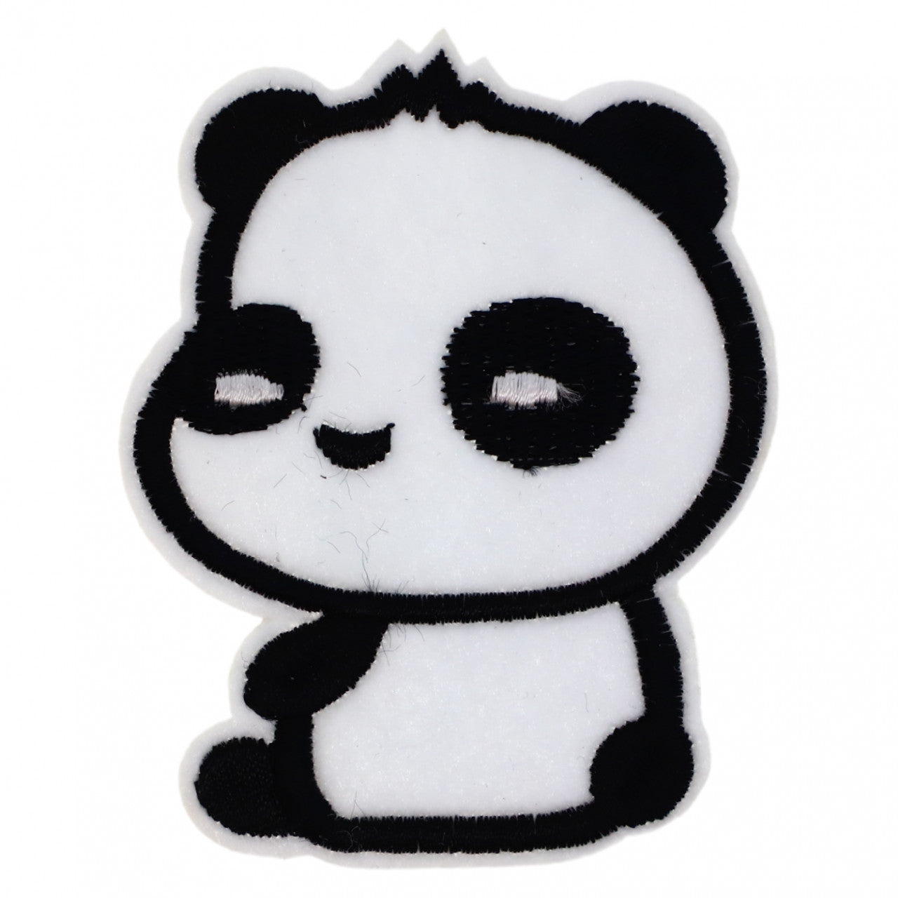 Petic textil, Patch brodat, Urs Panda, NO3409, 5.9 x 6.5 cm, Alb / Negru