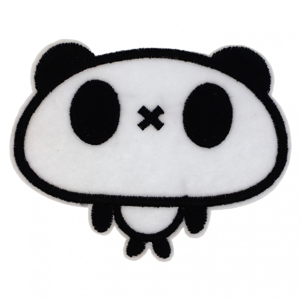 Petic textil, Patch brodat, Urs Panda, NO593, 6.5 x 8 cm, Alb / Negru