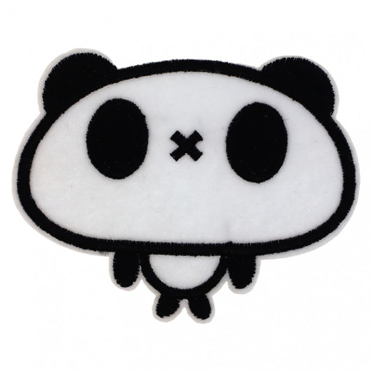 Petic textil, Patch brodat, Urs Panda, NO593, 6.5 x 8 cm, Alb / Negru