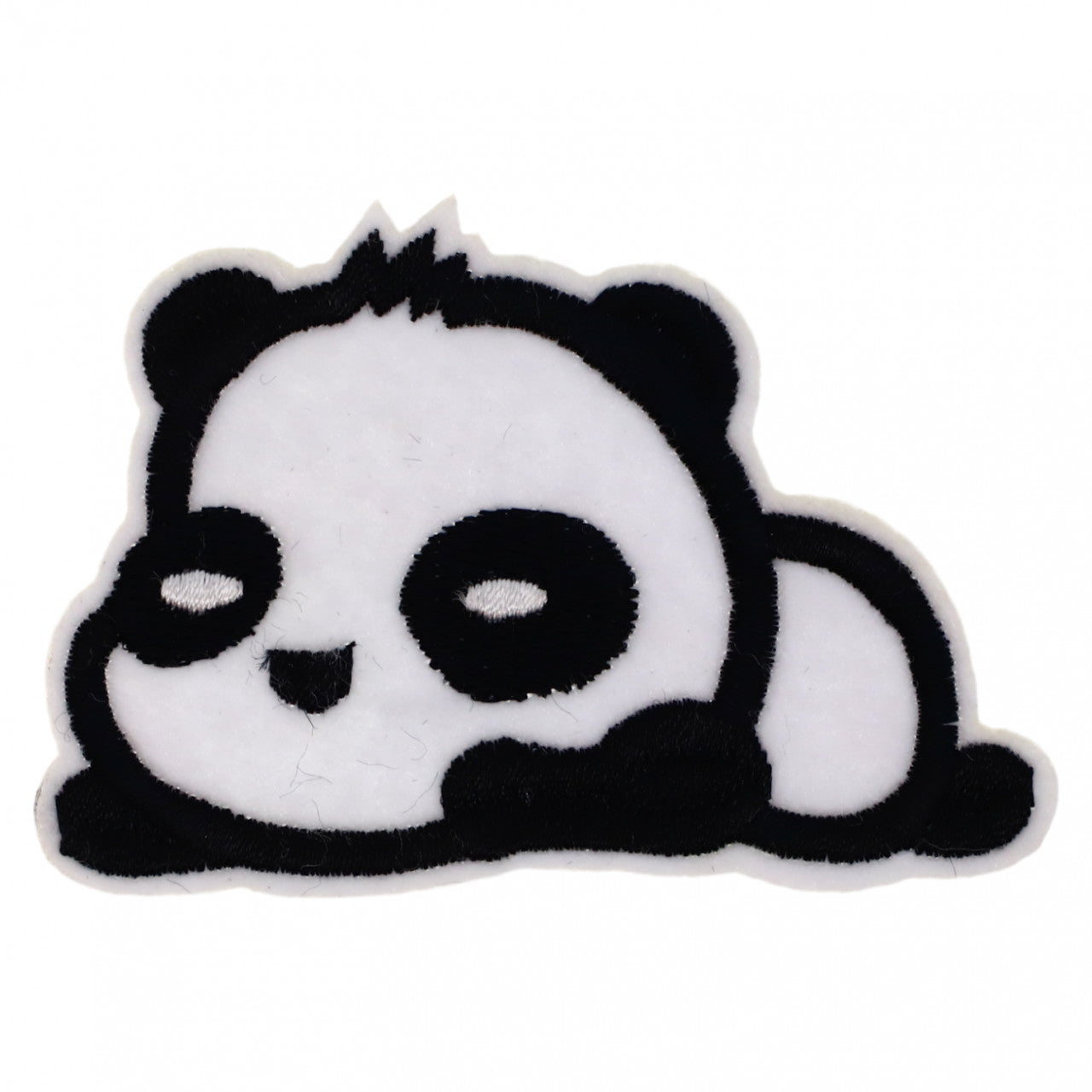 Petic textil, Patch brodat, Urs Panda, NO693, 5.3 x 8 cm, Alb / Negru