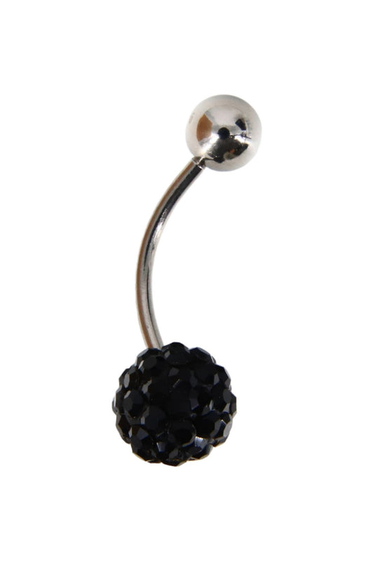 Piercing buric, zirconiu, 0.8 x 2.3 cm, NO857, Negru