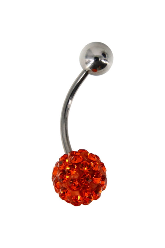 Piercing buric, zirconiu, 0.8 x 2.3 cm, NO861, Portocaliu