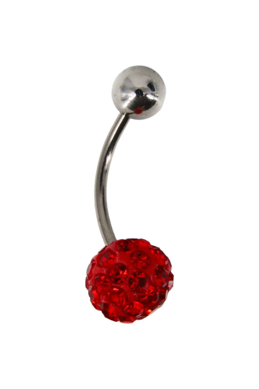 Piercing buric, zirconiu, 0.8 x 2.3 cm, NO865, Rosu