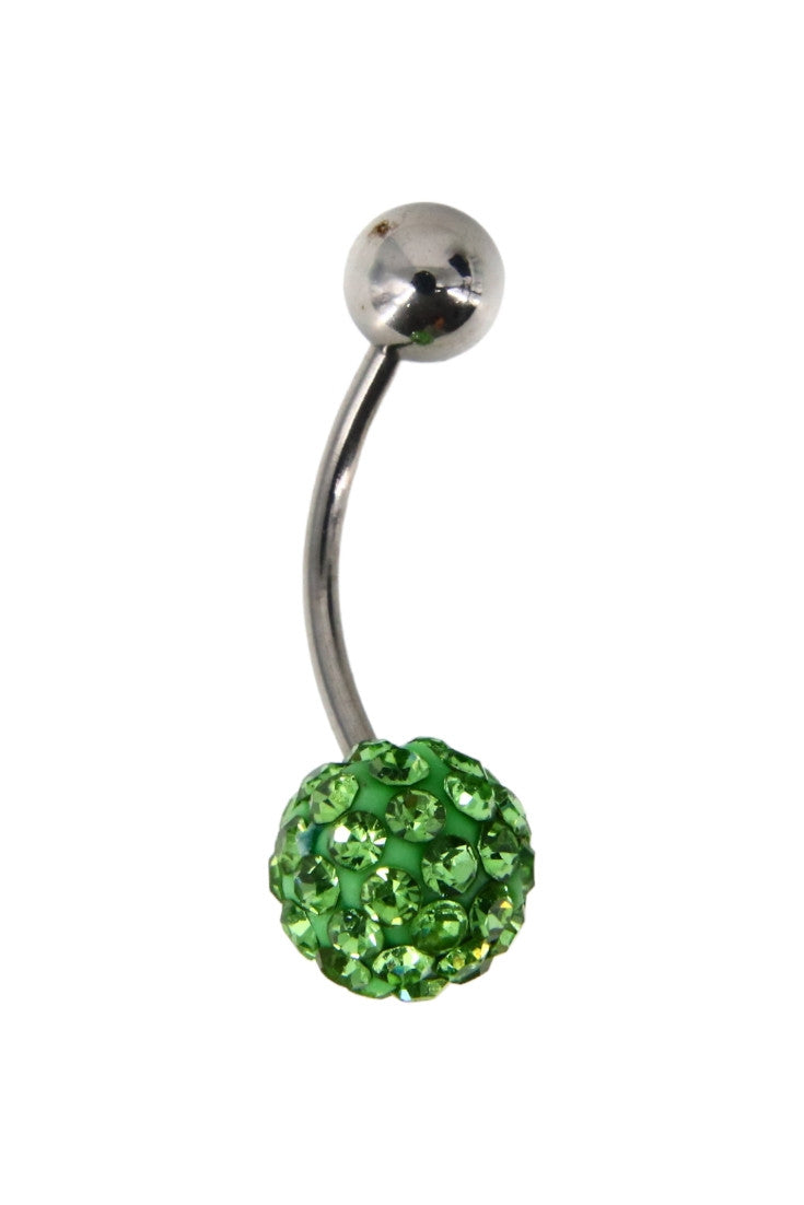 Piercing buric, zirconiu, 0.8 x 2.3 cm, NO866, Verde