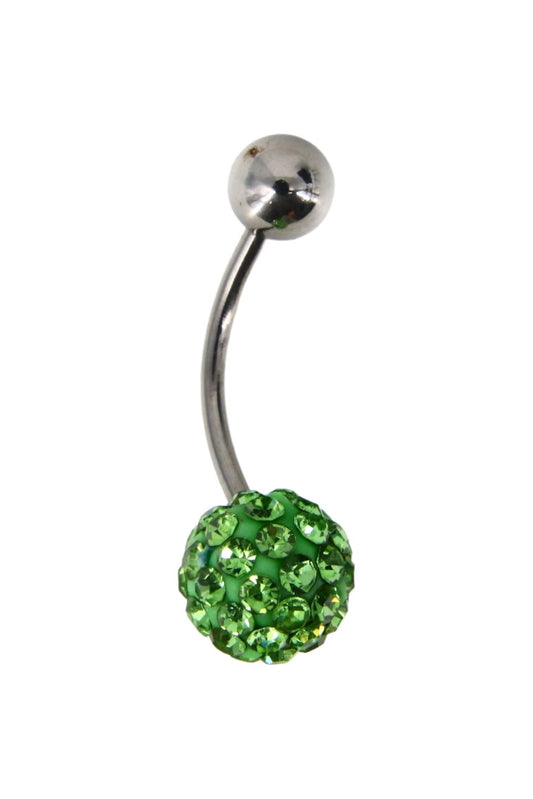 Piercing buric, zirconiu, 0.8 x 2.3 cm, NO866, Verde