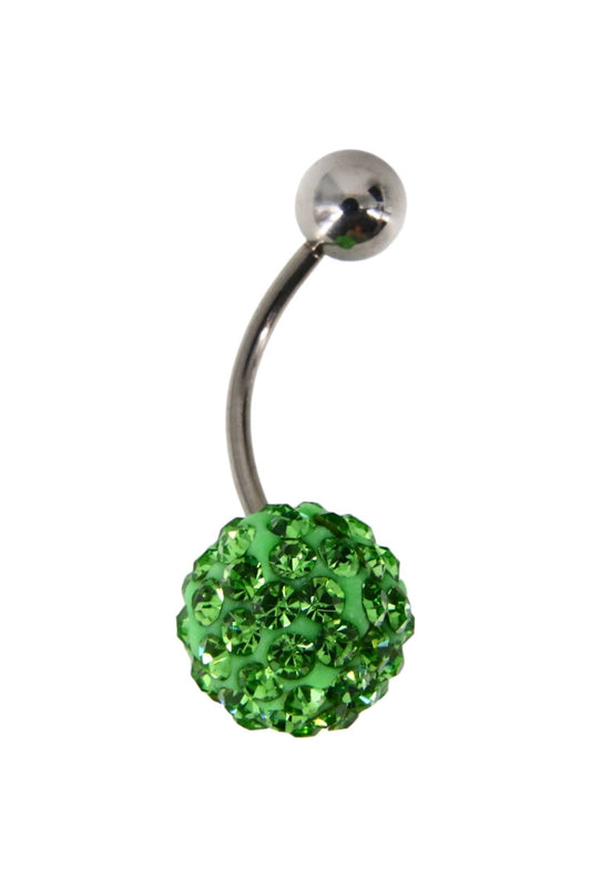 Piercing buric, zirconiu, 1 x 2.3 cm, NO869, Verde