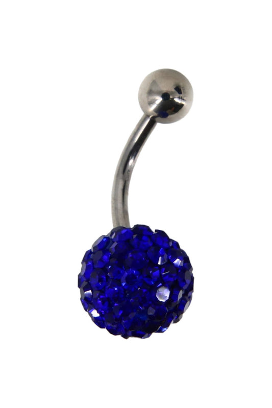 Piercing buric, zirconiu, 1 x 2.3 cm, NO874, Albastru