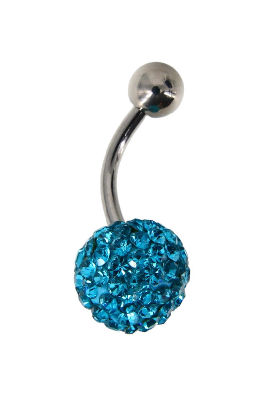 Piercing buric, zirconiu, 1 x 2.3 cm, NO876, Bleu