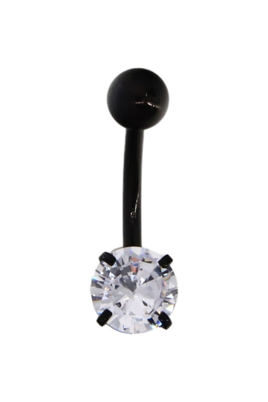 Piercing buric, zirconiu, 2 cm, NO574, Negru