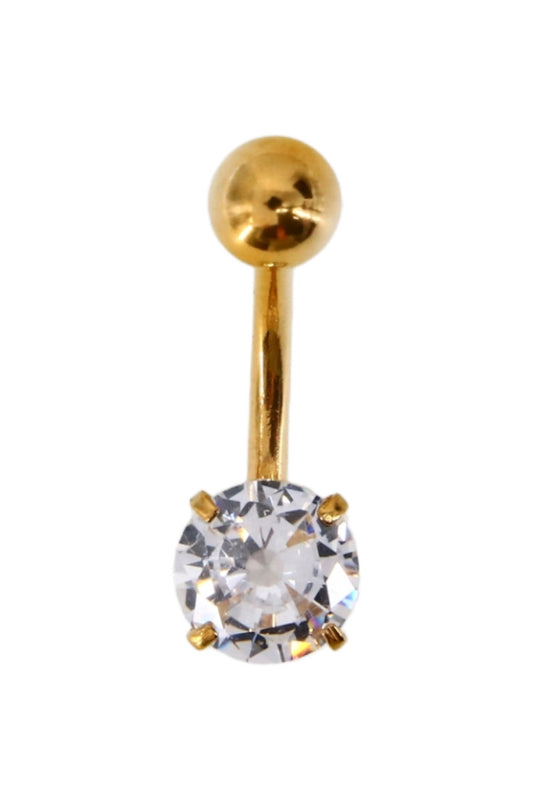 Piercing buric, zirconiu, 2 cm, NO575, Auriu