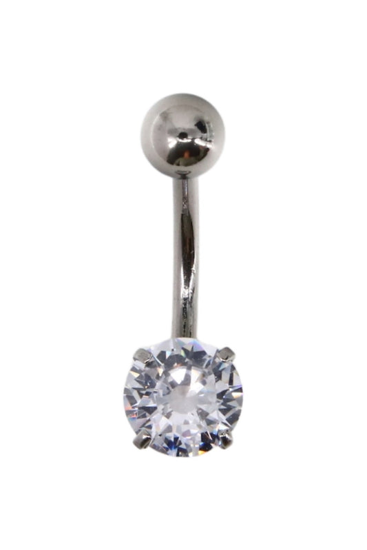 Piercing buric, zirconiu, 2 cm, NO576, Argintiu