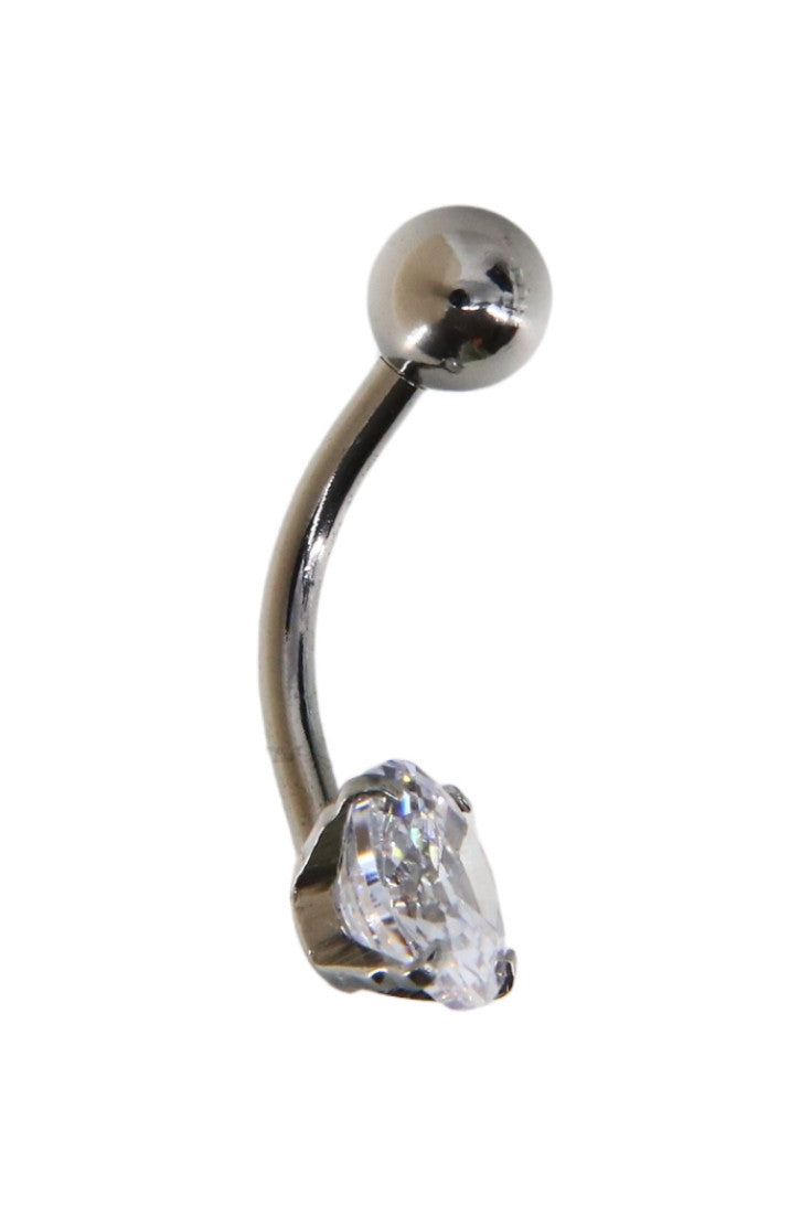 Piercing buric, zirconiu, 2 cm, NO576, Argintiu