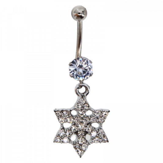 Piercing dama buric, inox, zirconiu, fulg, 3.5 cm, NO6009, Argintiu